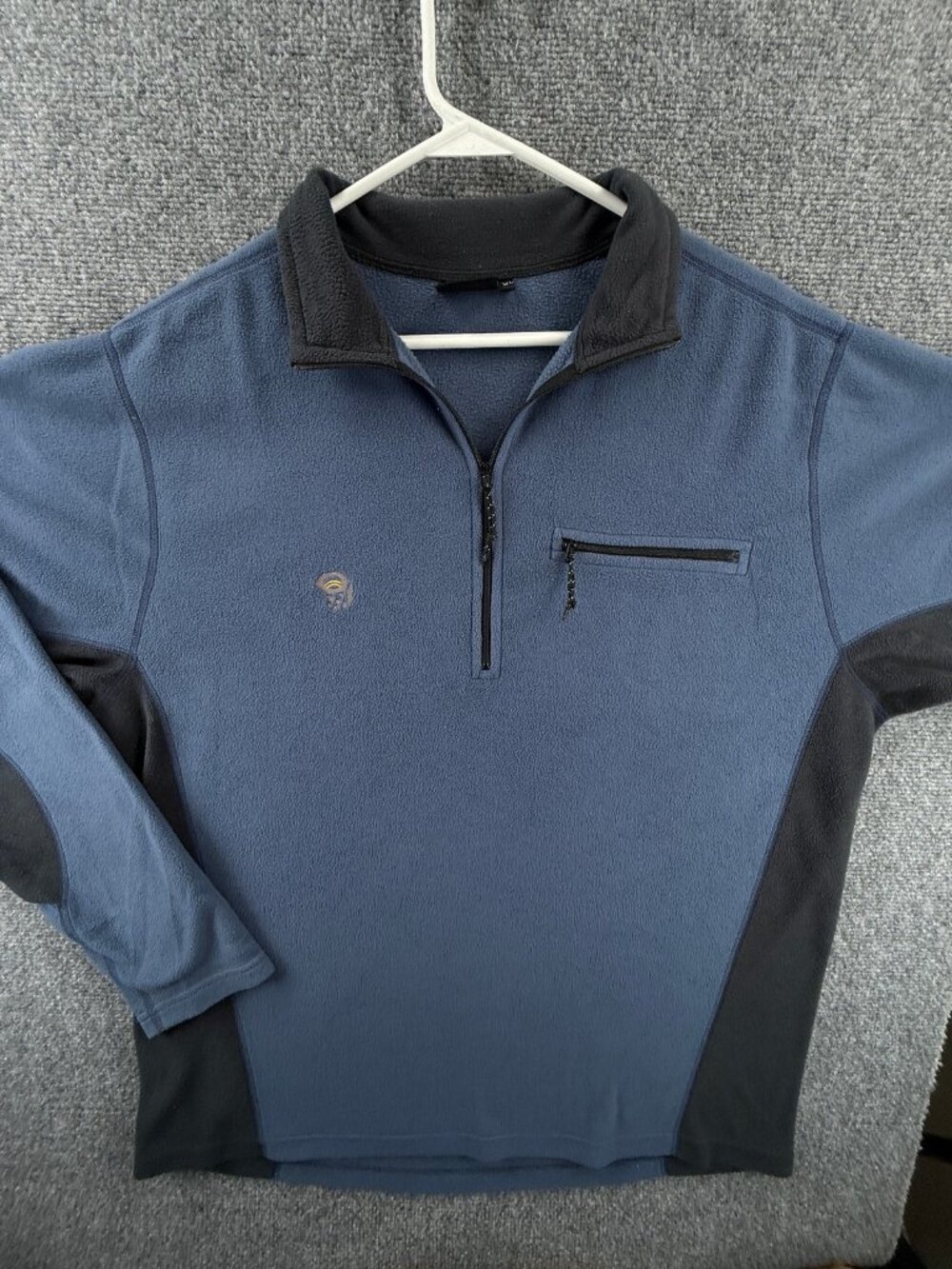 Mountain Hardwear Blue All Polyester Fleece Jacket Romania XL Logo Outdoors Mens